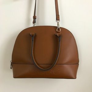 BCBG Dome Too Handle Handbag Brown Faux Leather